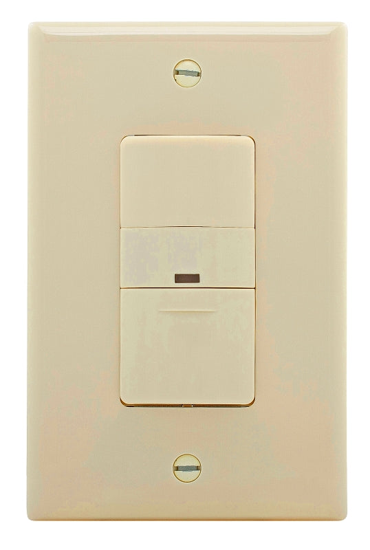 Eaton Wiring Devices OS306U-LA-K Motion Sensor Switch, 120 V, 1-Pole, Motion Sensor, 180 deg Sensing, 450 sq-ft Sensing