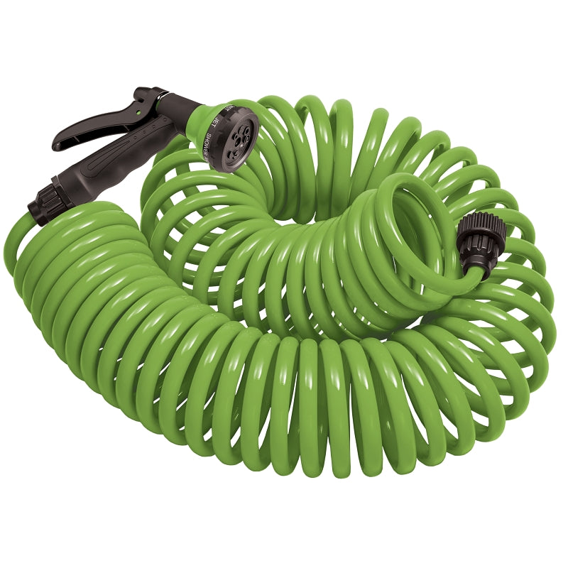 Orbit Irrigation Products 27389 Coil Hose and Nozzle Set, 50 ft L, Green