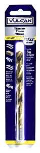 Vulcan 220551OR Jobber Drill Bit, 13/32 in Dia, 5-1/4 in OAL, 3-Flat, Reduced Shank