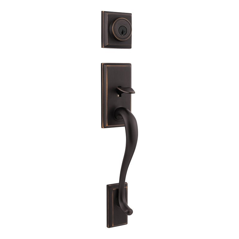 Kwikset Signature Series 800HE LIP 11P SMT Exterior Handleset with Deadbolt, Hawthorne Design, Venetian Bronze, 1 Grade