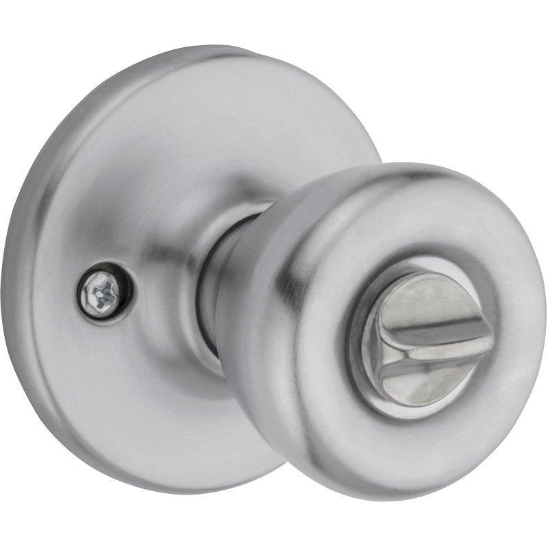 Kwikset 400T 26D 6AL RCS Entry Knob, Satin Chrome, Zinc, KW1 Keyway, Residential, 3 Grade, Reversible Hand
