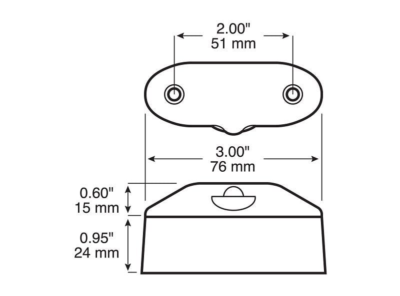 PM V290C Oval License Light, 9 to 32 V, 1-Lamp, LED Lamp, White Lamp
