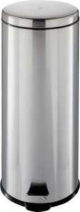 Simple Spaces LYP30F3-3L Trash Can, 7.93 gal, Plastic/Stainless Steel/Steel, Silver, Flat Lid, Pack of 2