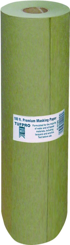 Trimaco 12209 Masking Paper, 180 ft L, 9 in W, Paper Backing, Green