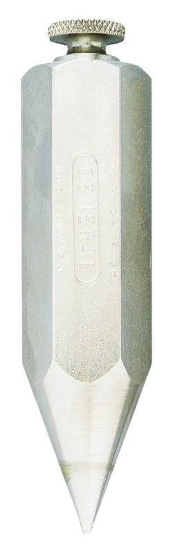 General 790-5 Hex Plumb Bob, 3-3/8 in L x 3/4 in W Dimensions, Steel, Nickel