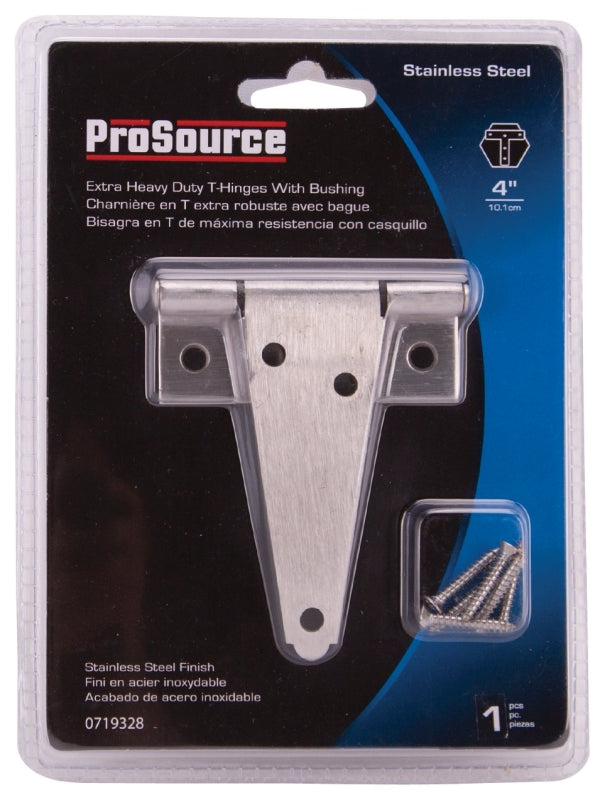 ProSource HTH-S04-C1PS T-Hinge, Stainless Steel, Brushed Stainless Steel, Fixed Pin, 180 deg Range of Motion