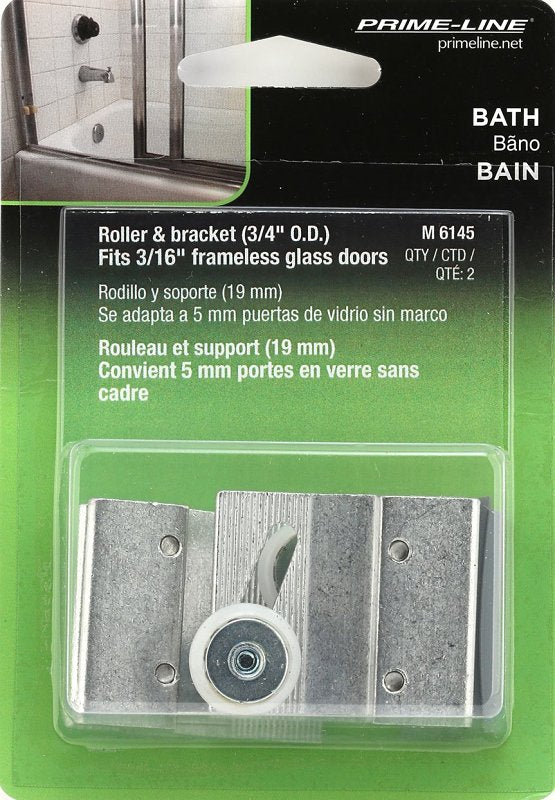 Prime-Line M 6145 Top Bracket Roller Assembly, Aluminum, For: Frameless Shower Doors