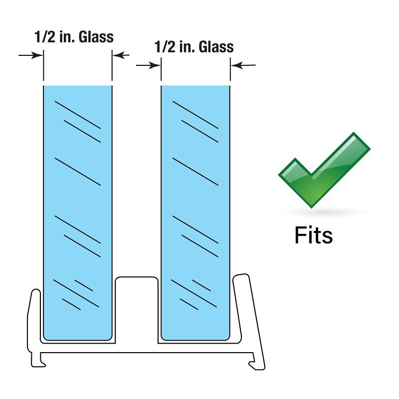 Prime-Line M 6111 Sliding Shower Door Bottom Guide, Acrylic, Clear, For: 1/2 in Thick Panels, Pack of 6