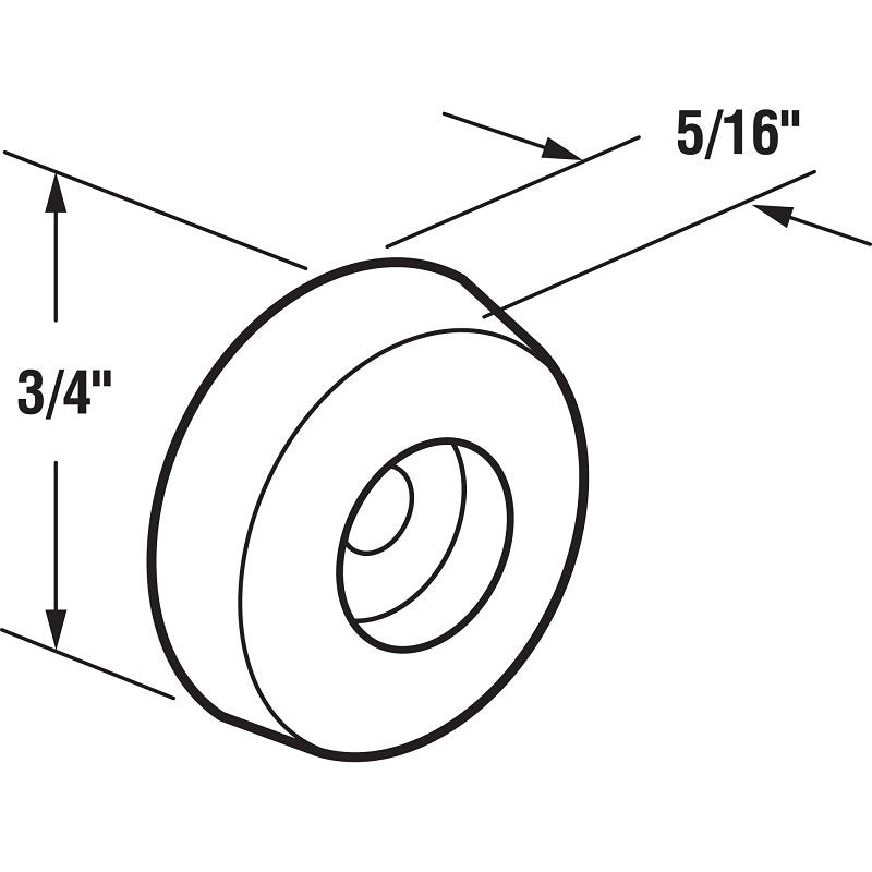 Prime-Line M 6119 Anti-Slam Bumper, Sliding, Vinyl, Clear, For: Shower/Tub Enclosure Glass Door Panels