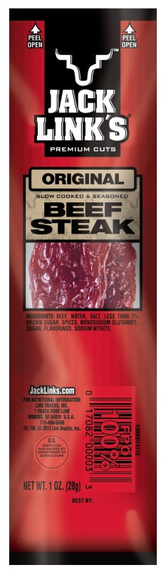 Jack Link's 02027 Snack, Stick, Original, 1 oz Bag, Pack of 12