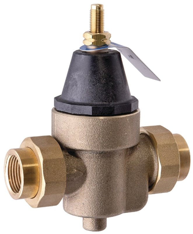 Watts 1 LFN45BM1-U Pressure Reducing Valve, 1 in, NPT x NPT Female, 25 to 75 psi Setting, Silicone Alloy Body