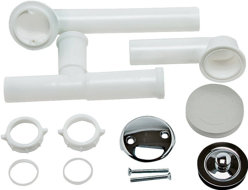 Moen 90530 Tub Drain, PVC, White, Chrome