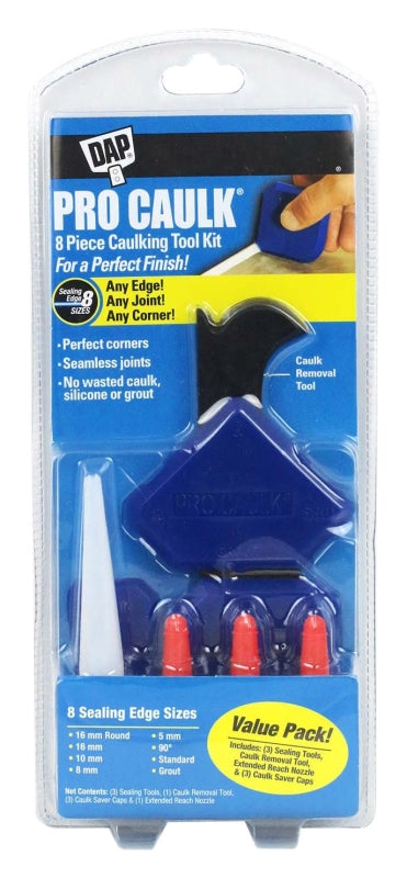 DAP 09125 Caulk Tool Kit, 4-1/2 in L, 1-1/4 in W, Plastic, Blue