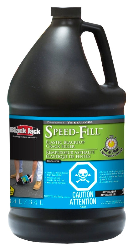 Black Jack Speed-Fill Series 6438-9-34 Elastic Crack Filler, Liquid, Black, Mild Hydrocarbon, 1 gal Jug, Pack of 6