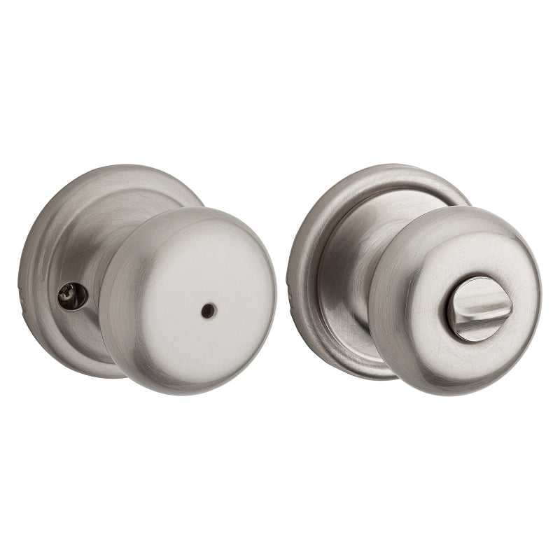 Kwikset Signature Series 730H156ALRCSBX Privacy Door Knob, Knob Handle, Satin Nickel, Yes, Reversible Hand