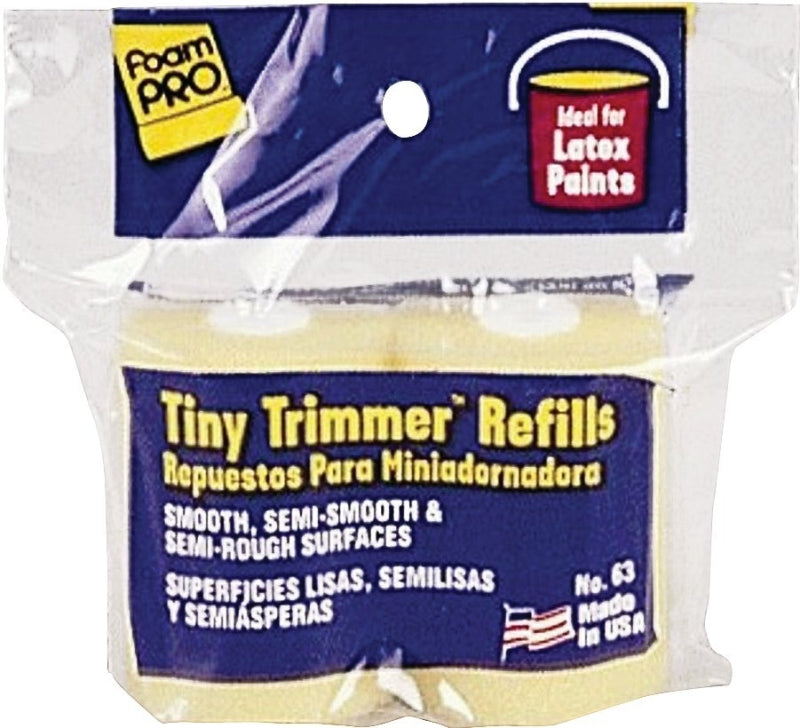 Foampro 63 Tiny Trimmer Refill, 3/8 in Thick Nap, 2 in L, Foam Cover, Pack of 12