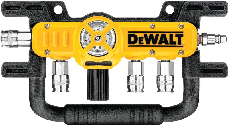 DEWALT D55040 Air Line Splitter with Regulator, Quadraport