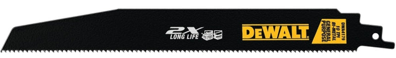 DEWALT DWA4179B25 Reciprocating Saw Blade, Steel, Applicable Materials: Metal, 1 in W, 9 in L, 10 TPI, Pack of 25