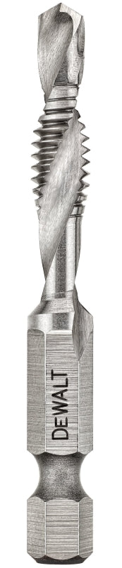 DEWALT IMPACT READY DWADTQTR1420 Tap and Drill Bit, 1/4 in Dia, 1/4-20 Thread, UNC Thread, 3-Flute, Spiral Flute, HSS