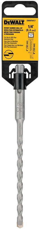 DEWALT DWAF5417 Hammer Drill Bit, 1/4 in Dia, 6 in OAL, SDS Plus Shank