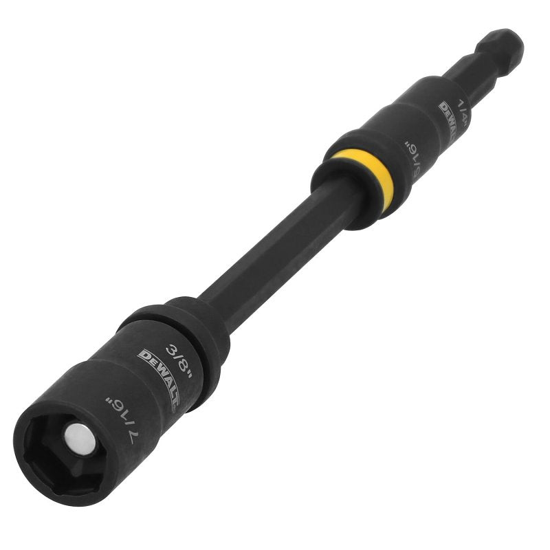 DEWALT FLEXTORQ DWADENDEXT-2 4-in-1 Double-Ended Nut Driver, 1/4, 5/16, 3/8, 7/16 in Drive, 6 in L, Hex Shank