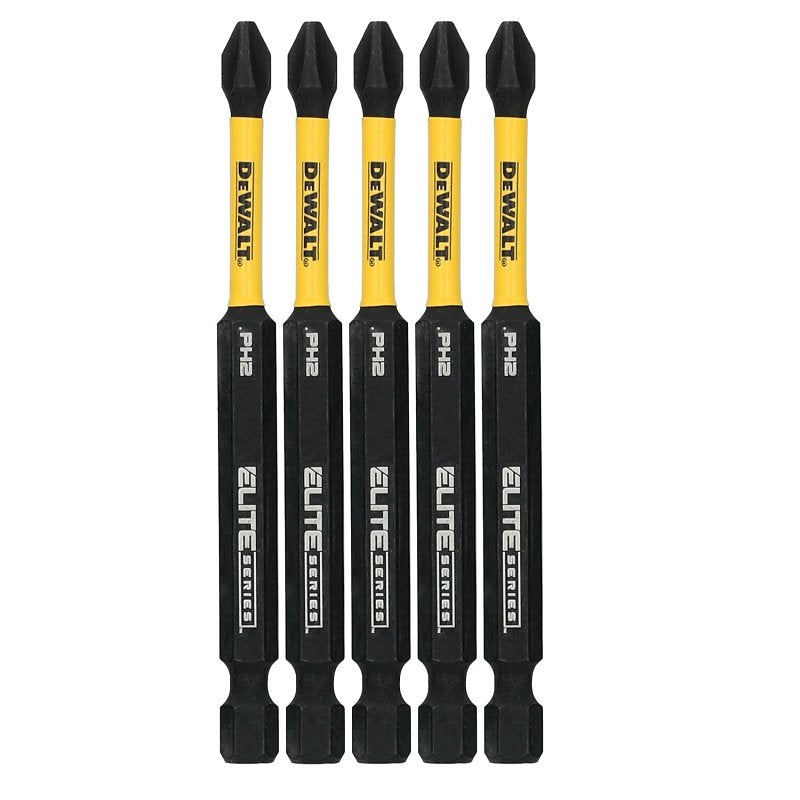 DEWALT FLEXTORQ DWAF3PH2IR5 Impact Screwdriver Bit, #2 Drive, Phillips Drive, 1/4 in Shank, Hex Shank, 3-1/2 in L, Steel