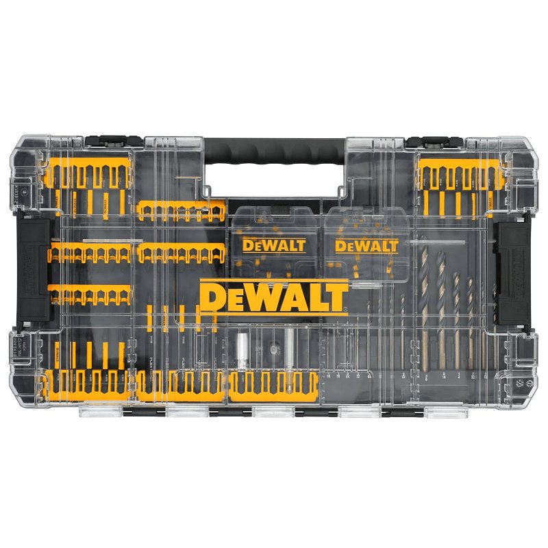 DEWALT FlexTorq DWANGFT100SET Screwdriver Bit Set, 100-Piece, HSS, Black/Yellow, Black Oxide