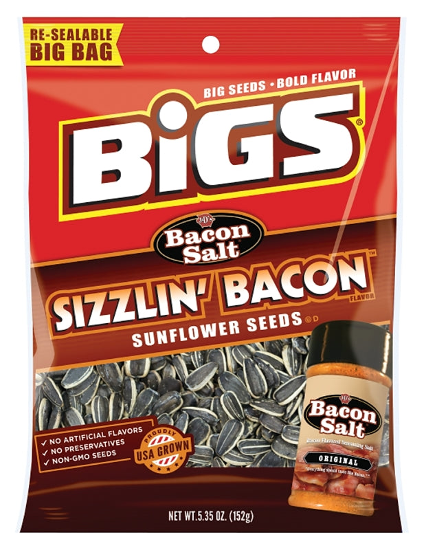 Bigs TFL55003 Sunflower Seed, Solid, Sizzlin' Bacon, 5.35 oz Bag, Pack of 12