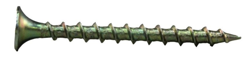 ProFIT 0333158G Screw, #9 Thread, 2-1/2 in L, Coarse Thread, Bugle Head, Star Drive, Sharp Point, Steel, Yellow Zinc