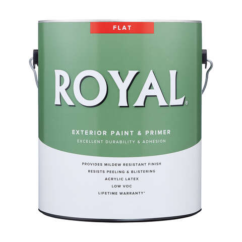Royal Flat High Hiding White Paint Exterior 1 gal, Pack of 4