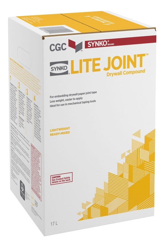 Synko Lite Joint 332032 Drywall Compound, Paste, Off White, 17 L