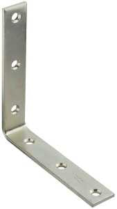 National Hardware 115BC Series N220-160 Corner Brace, 5.97 in L, 1.12 in W, 5.97 in H, Steel, Zinc