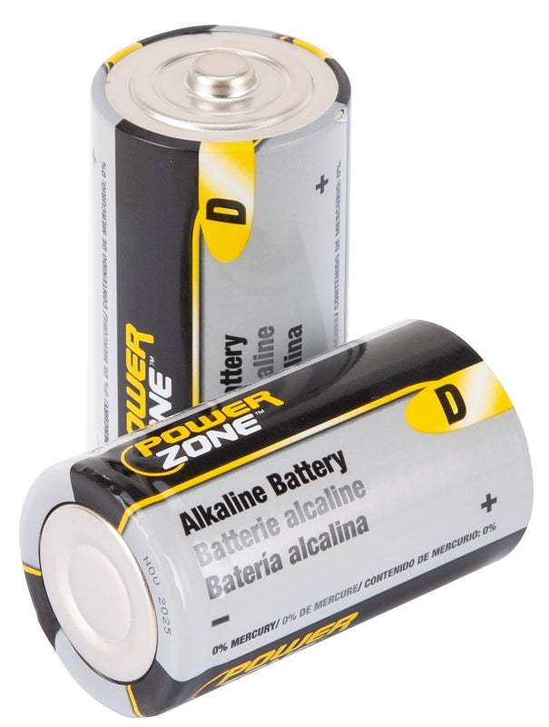 PowerZone LR20-2P-DB Battery, 1.5 V Battery, D Battery, Zinc, Manganese Dioxide, Potassium Hydroxide, Rechargeable: No, Pack of 8