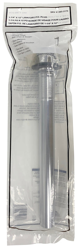 ProSource PMB-156 Lavatory Plug, Pull-Out, Chrome, 2/PK