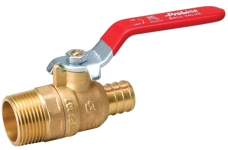 B & K 107-334NL Ball Valve, 3/4 in Connection, MIP x PEX, 160, 400 psi Pressure, Brass Body