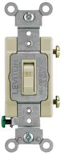 Leviton 54501-2I Series Switch, Ivory, 15 A, 120/277 V, Lead Wire Terminal, NEMA WD-1, WD-6