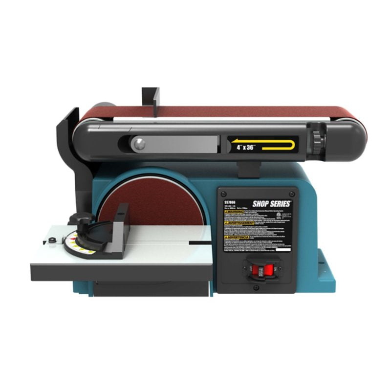 ShopSeries SS7866 Belt and Disc Sander, 4.3 A, 4 x 36 in Belt, 6 in Dia Disc