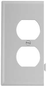 Eaton STE8W Mid-Size Sectional Wallplate, 4-1/2 in L, 2-3/4 in W, 1-Gang, Polycarbonate, White, High-Gloss