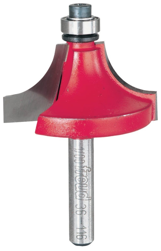 Freud 36-116 Series Router Bit, 3/8 in Dia, 1-1/2 in Dia Cutter, 2-1/2 in OAL, 1/4 in Dia Shank, 4-Cutter, Carbide
