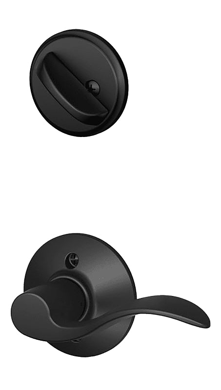 Schlage F59ACC622LH Handleset Interior Trim, Wave, Thumbturn Lock, Keyed Different Key, Metal, Matte Black, 1 Grade