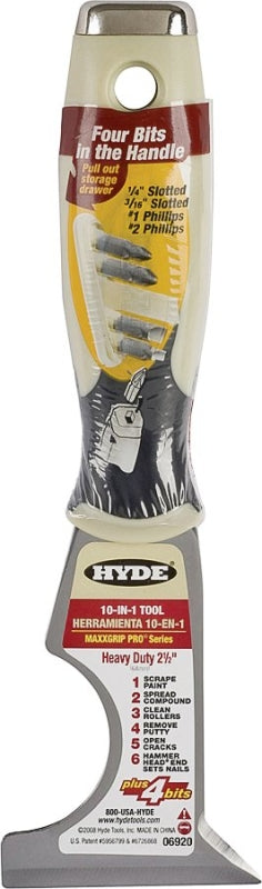 Hyde Pro Project 06920 Multi-Tool, 2-1/2 in W Blade, 1-Edge Blade, HCS Blade, Polypropylene Handle, Soft Grip Handle