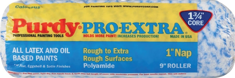 Purdy Colossus 665095 Roller Cover, 3/8 in Thick Nap, 9 in L, Polyamide Cover