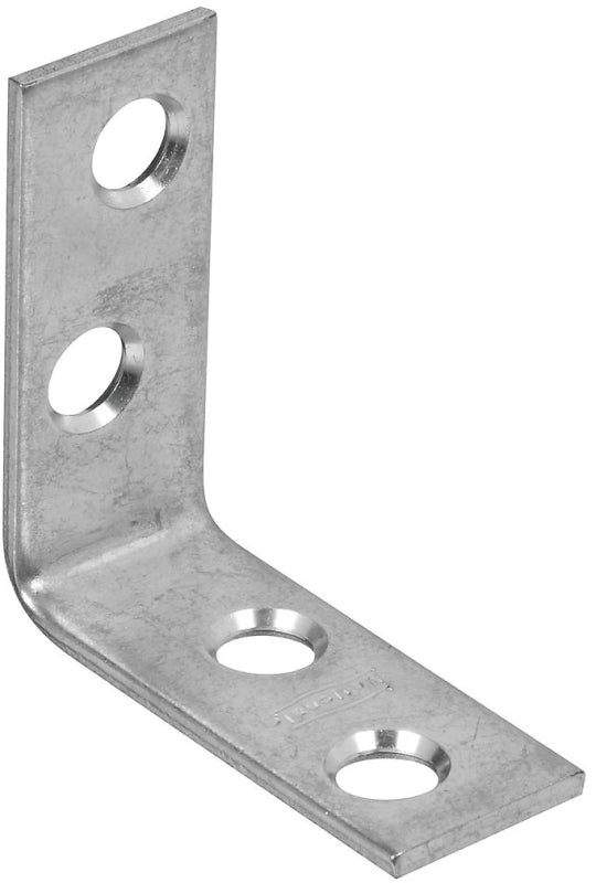 National Hardware 115BC Series N266-304 Corner Brace, 1-1/2 in L, 5/8 in W, Steel, Zinc-Plated, 0.08 in Thick Material, Pack of 40