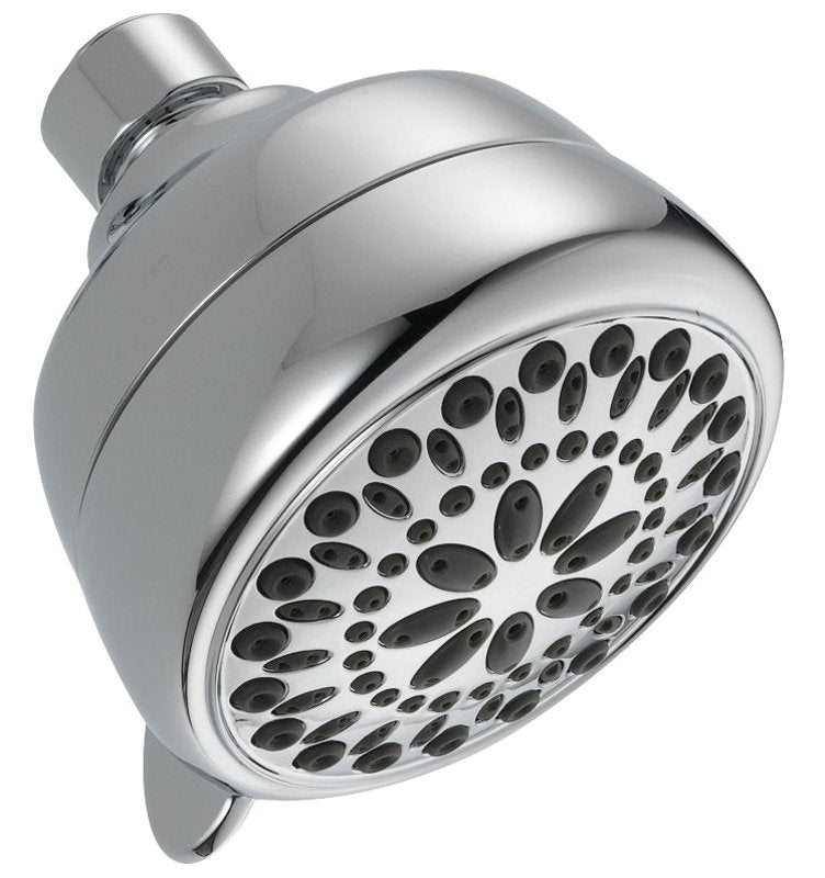 Delta 75763C Showerhead, Round, 1.75 gpm, 1/2 in Connection, IPS, 7-Spray Function, ABS, Chrome-Plated, 3-3/8 in Dia