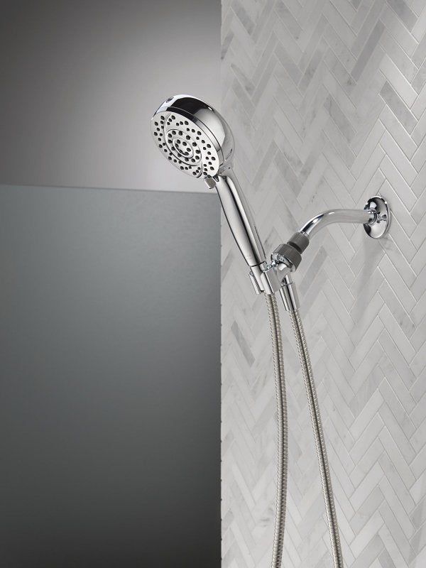 Delta 75719 Hand Shower with Cleaning Spray, 1/2 in Connection, 1.75 gpm, 6-Spray Function, Metal, Chrome, 72 in L Hose