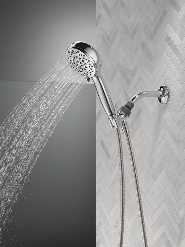 Delta 75719 Hand Shower with Cleaning Spray, 1/2 in Connection, 1.75 gpm, 6-Spray Function, Metal, Chrome, 72 in L Hose