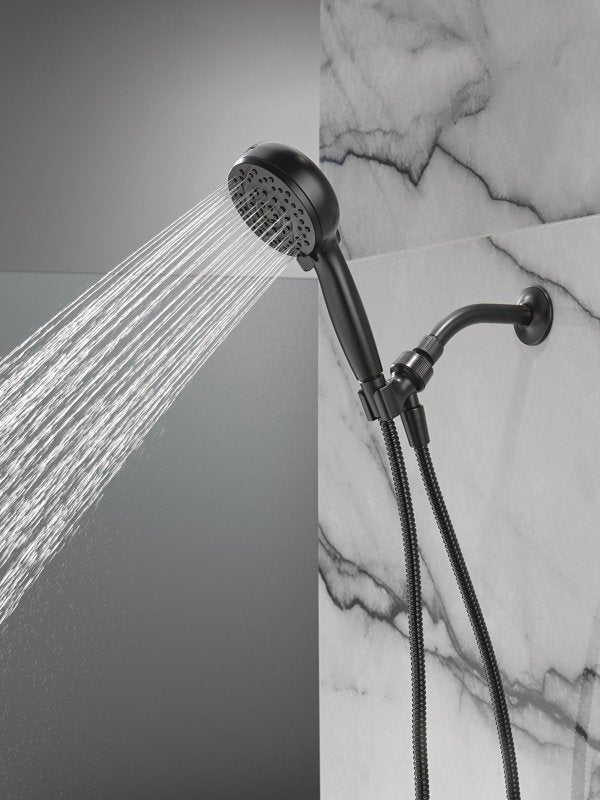 Delta 75719BL Hand Shower with Cleaning Spray, 1/2 in Connection, 1.75 gpm, 6-Spray Function, Metal, Matte Black