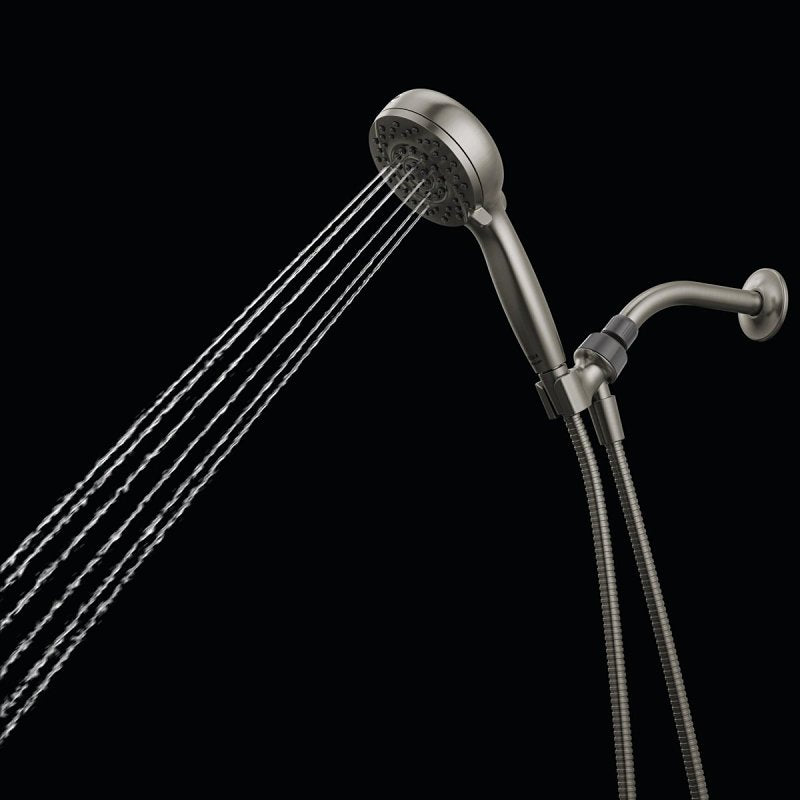 Delta 75719SN Hand Shower with Cleaning Spray, 1/2 in Connection, 1.75 gpm, 6-Spray Function, Metal, 72 in L Hose