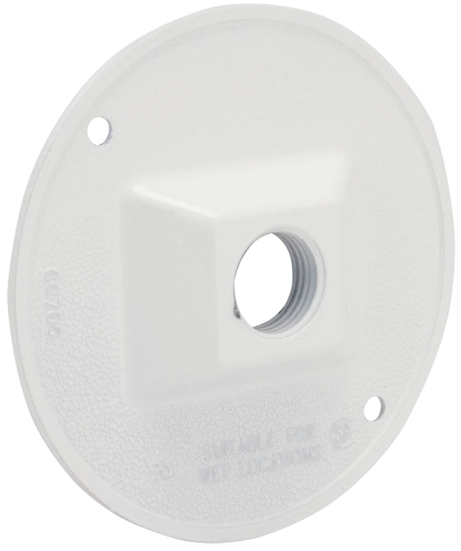Bell Outdoor 5193-6 Cluster Cover, 4-1/8 in Dia, 4-1/8 in W, Round, Metal, White, Powder-Coated