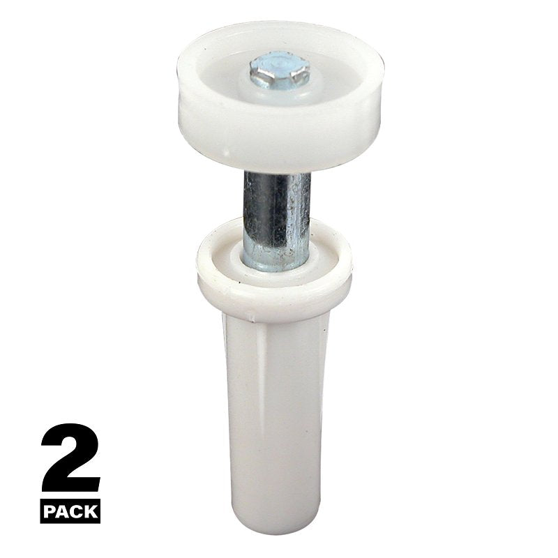 Prime-Line N 6582 Door Roller, 7/8 in Dia Roller, 1/4 in W Roller, Nylon, White, 1-Roller, 30 lb, Top